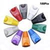 100Pcs Mixed Color CAT5E CAT6 RJ45 Ethernet Network Cable Strain Relief Boots Cable Connector Protective Sleeve Plug Cover