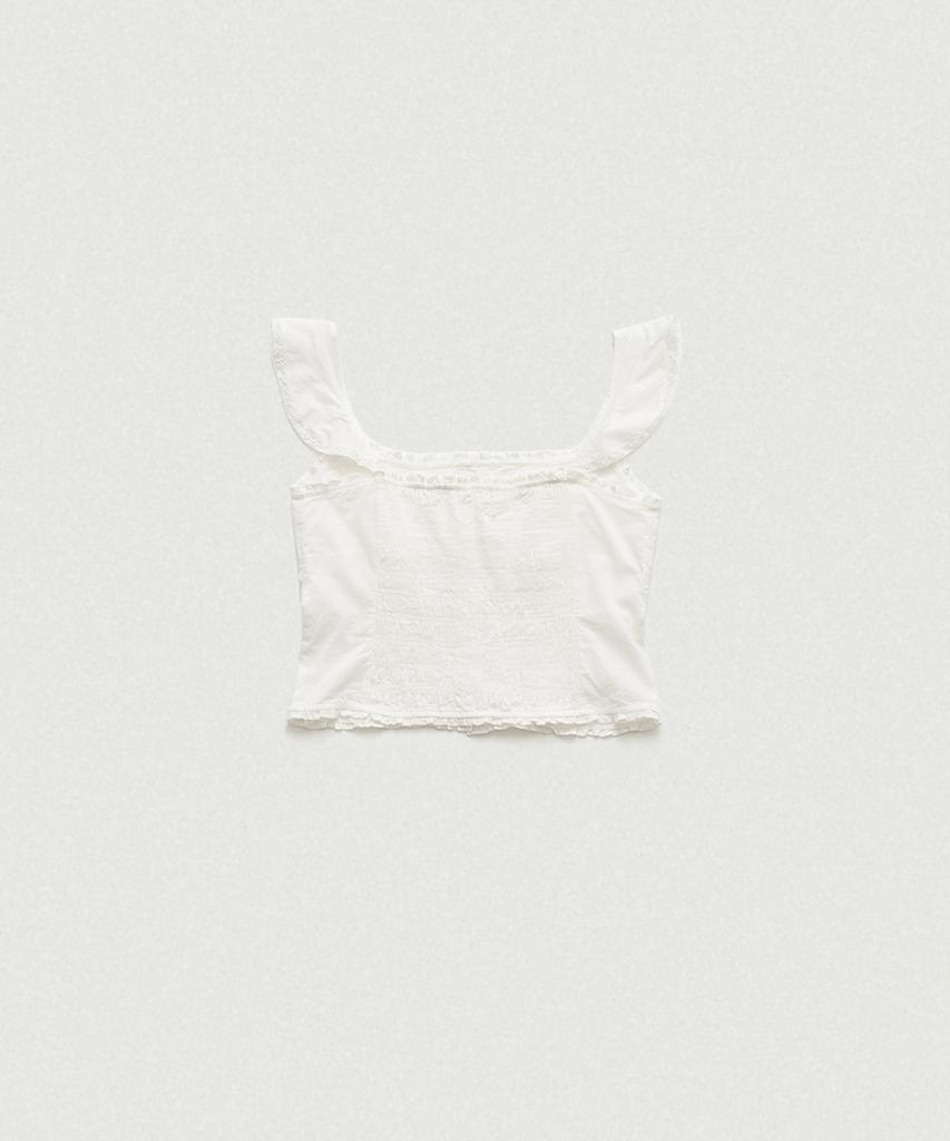 Deobanes Rosalié Lace Smocked Blouse_White
