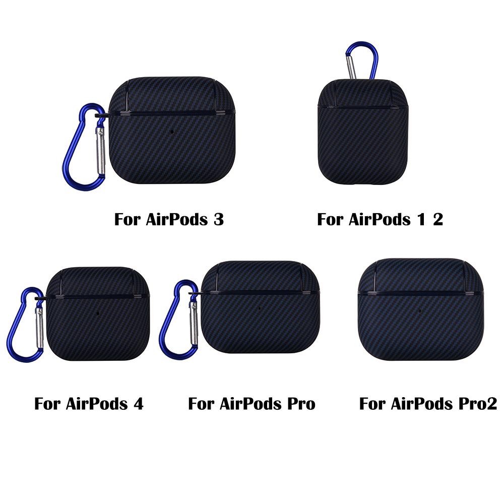 Real Carbon Fiber Earphone Case For AirPods 4 Carbon Fiber Wireless Earphone Case Cover For AirPods 3 2 1 Pro2 Carbon Fiber Case