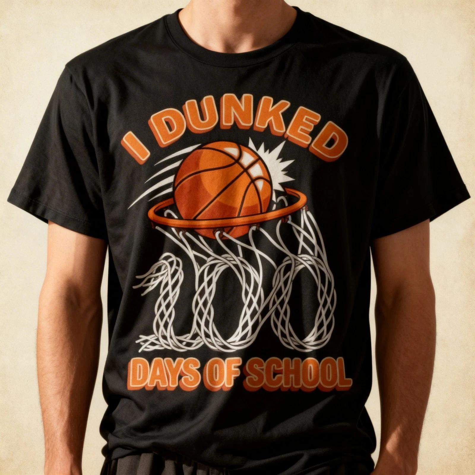 I Dunked 100 Days of School Basketball 100th Day T-Shirt 3XL