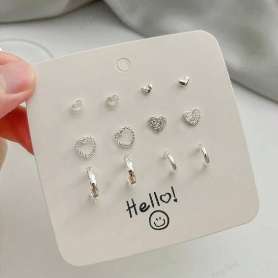 Trendy multi-element geometric stud earrings simple Christmas gift versatile