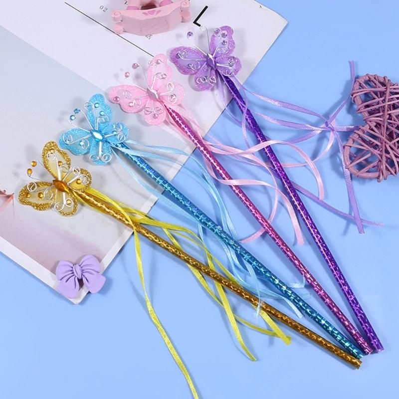 Butterfly Magic Stick Princess Cosplay Props Little Girl Character Costume Accessory for Children Girl Kindergarten