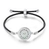 Women's Adjustable Braided Leather Aroma Diffuser Tree of Life Bracelet