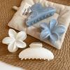 Acrylic double-sided smudged flower grab clip Korean fresh semi-tied hairpin temperament versatile shark clip hair accessories woman