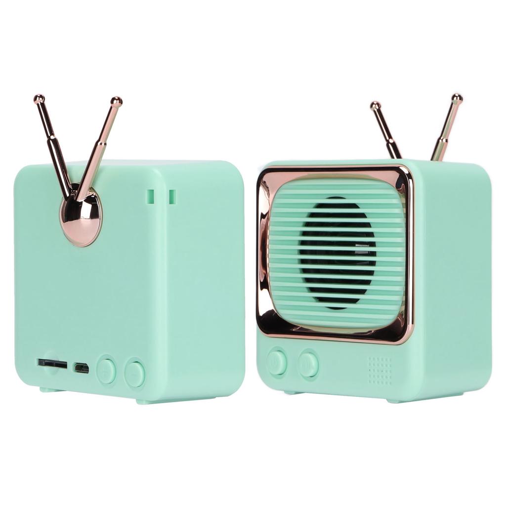 TV Shaped BT Speaker Wireless Lightweight Portable Mini Classic Style Sound SpeakerGreen