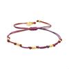 Luxenter Bracelet In Metal Alloy with Purple Cotton with 18k Yellow Gold Finish - Buawe