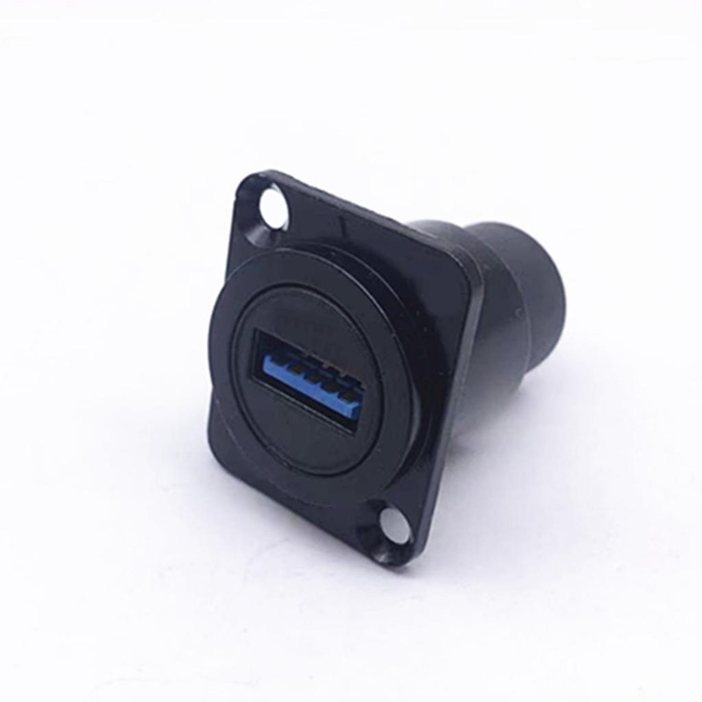 USB3.0 Panel Mount Connector Female To Female Stable Data Transmission D Type USB Socket for 86 Cabinet Panel Black