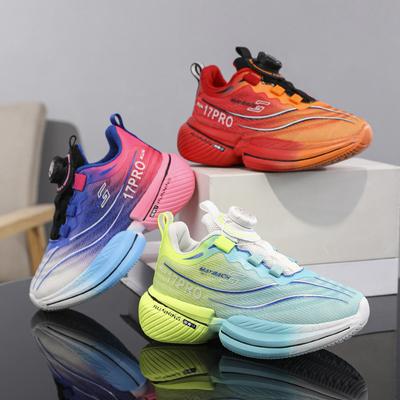 Detská športová obuv bežecká obuv basketbalová obuv gombíková obuv chlapci a dievčatá študenti postupná zmena ľahká pruhovaná mládež