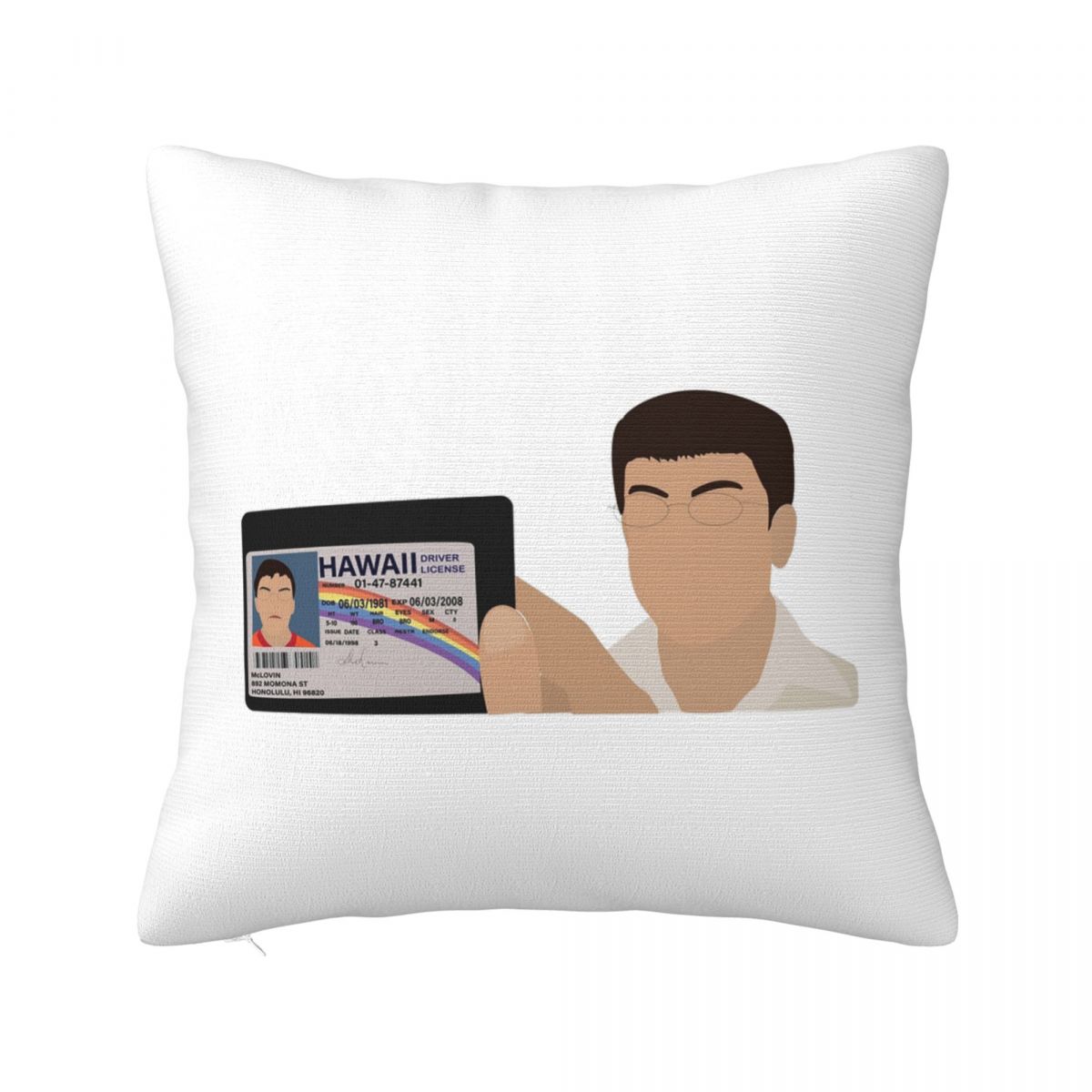 McLovin Driver License Square Pillowcase Cushion Cover Pillow Case Throw Pillow Cover for Home Bedroom Car 12x12Inch