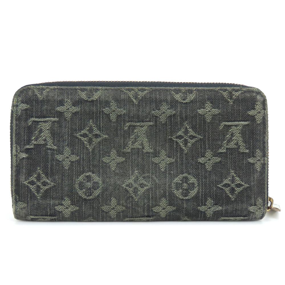 Used LOUIS VUITTON Purse Zippy wallet M95614 Zip Around Monogram denim Noir black Accessory