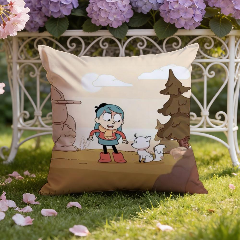 Cartoon H-Hilda Cushion Cover Home & Car Dual-Scene Pillow Cover: Reversible for Premium Comfort