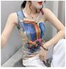 European Style 2023 Summer Women's Sleeveless Knit Print Tank Top