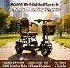 Triciclo Eléctrico para Adultos 48V 800W, E-Bike Plegable de 3 Ruedas con Motor sin Escobillas para Viajes Urbanos y Turismo