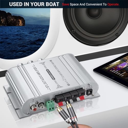 ZPZGOG 2.1ch Compact Audio Amplifier, 20W + 20W + 40W Output, Subwoofer Compatible, Hi-Fi Stereo, 2.1ch Power Digital Amplifier, High-Heat Dissipation