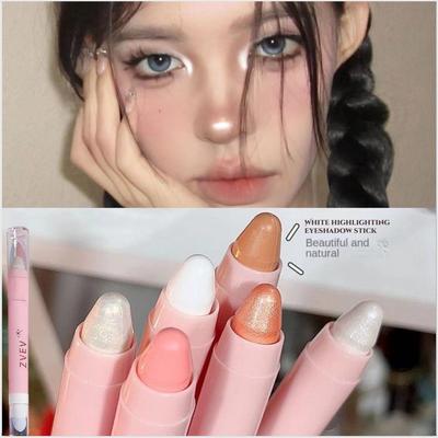 2v1 bílý rozjasňovač na spaní 24 hodin dlouhotrvající fixační make-up voděodolná perleťová a matná tyčinka na oční stíny lesklá tužka na oční stíny kosmetická perla