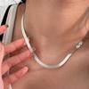 S925 Sterlingsilber Koreanische Schlangenkette – Schlichte & Vielseitige Retro-Choker-Halskette für Damen