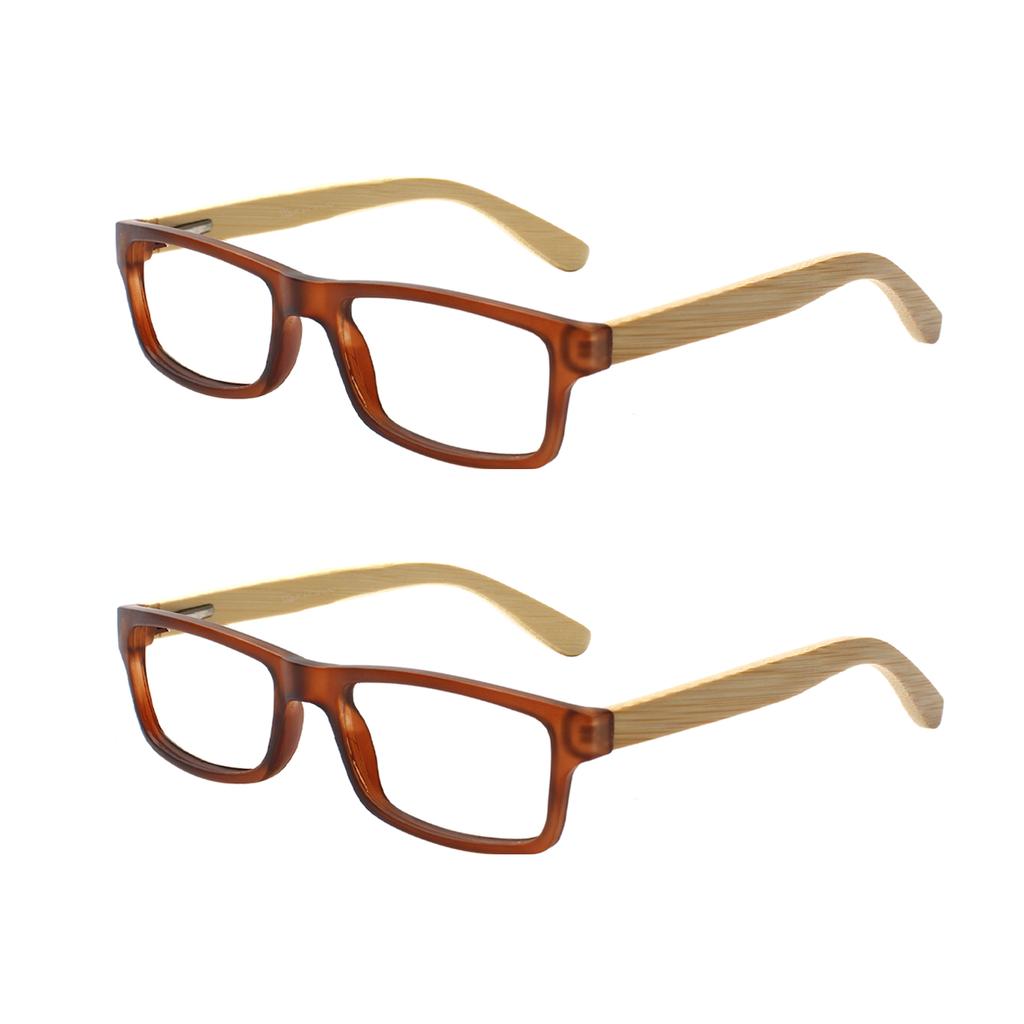 TUREZING Reading Glasses for Women Men Rectangular Woodgrain Frame Metal Hinge High Quality HD Prescription Glasses