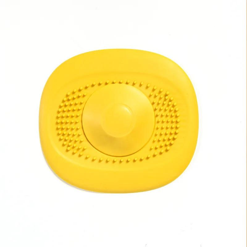 

2pecs Silicone Kitchen Sink Plug Shower Drains Filter Stopper Sink Strainer Creative Floor Sink Hair Catcher Bathroom Accessories жовтий