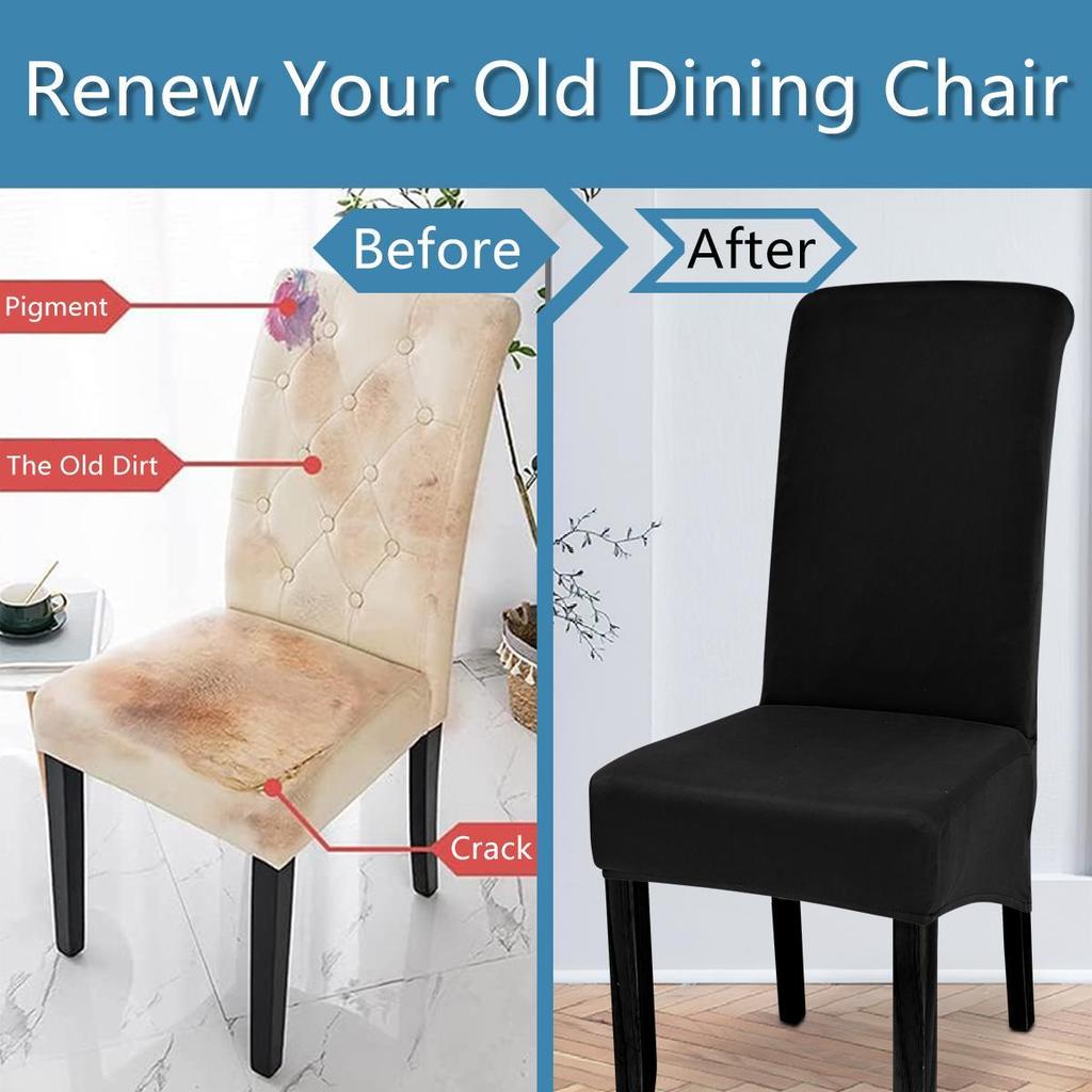 1Pcs Elastic Waterproof High-Back Chair Cover Elastic Dining Seat Cover Suitable For Home Hotel Party Banquet Wedding