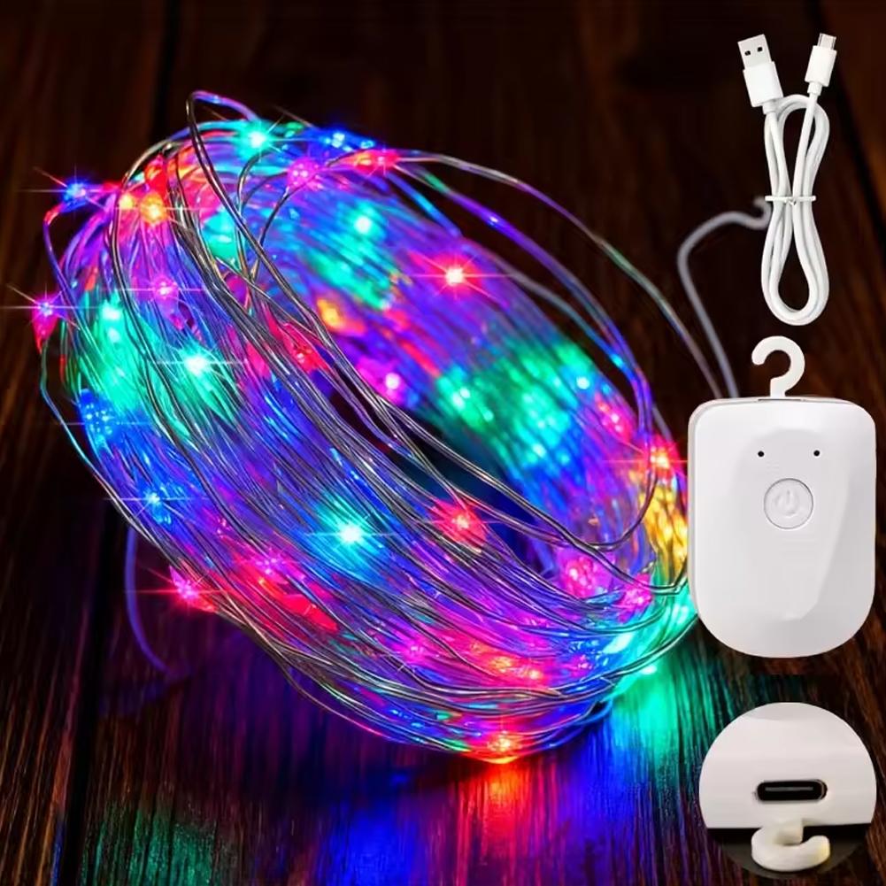 LED String Lights Rechargeable Fairy Lights Mini Twinkle Copper Light Detachable Design Halloween Wedding Xmas Gift Decor