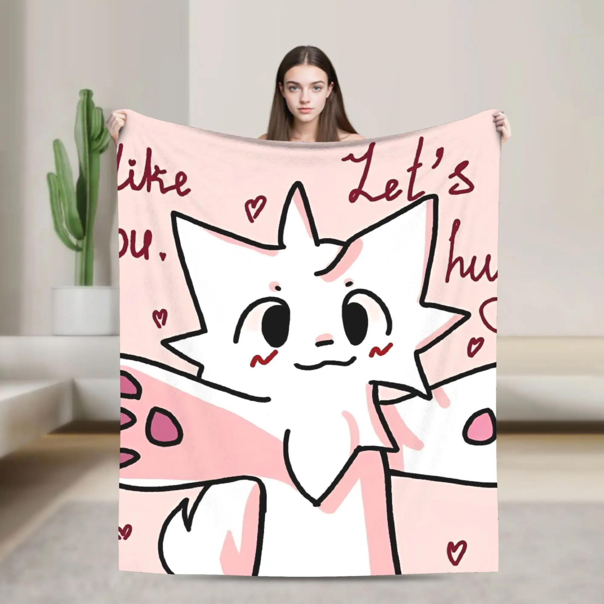 Boykisser Silly Cat Warm Blanket Kids Plush Throw Blanket Novelty Couch Bed Flannel Bedspread Sofa Bed Cover 40x50in