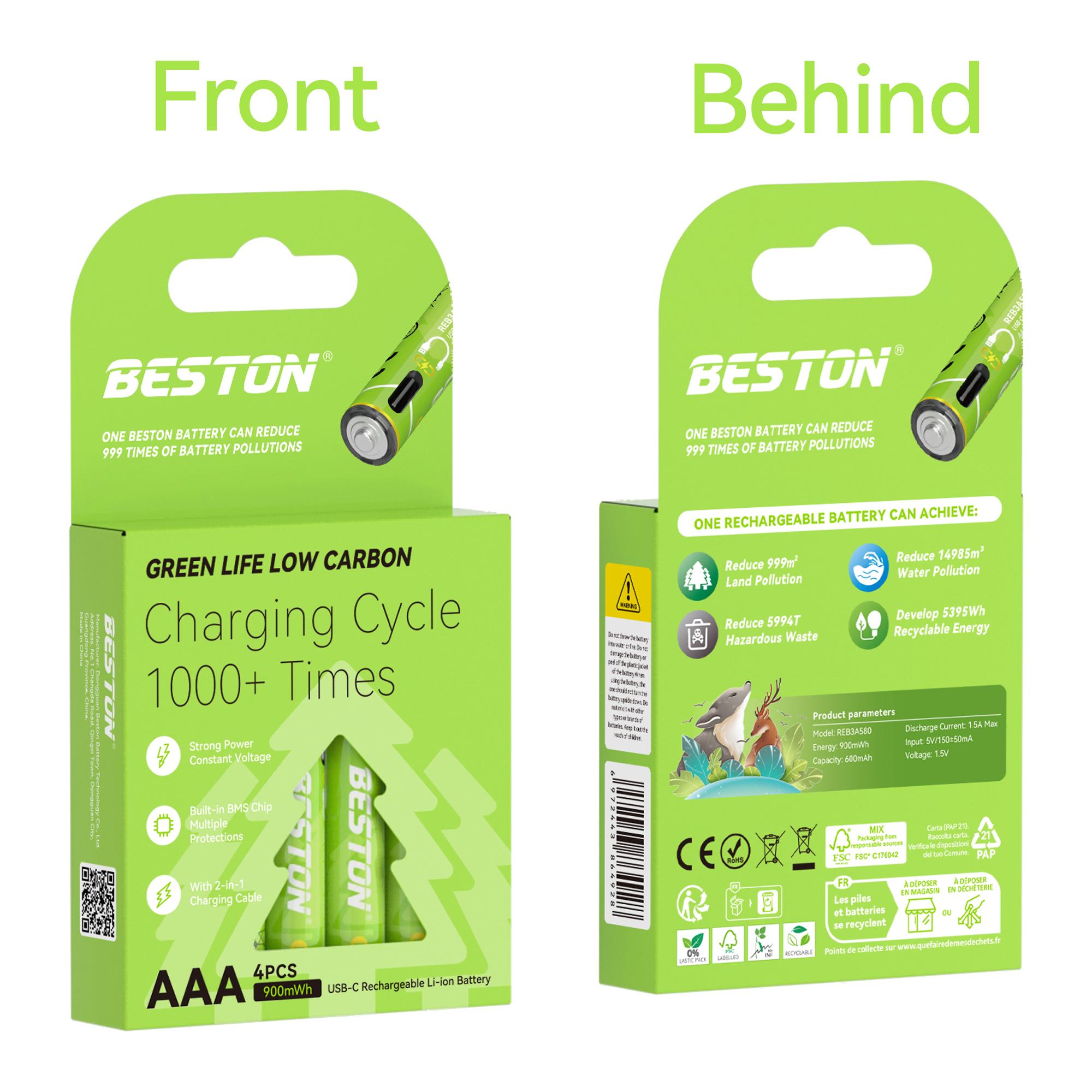 

Новая перезаряжаемая литий-ионная батарея AAA USB 1,5 В AAA 900 мВт·ч литий-ионная батарея для игрушек, часов, MP3-плееров, термометров, клавиатур 4PCS ярко-зеленый