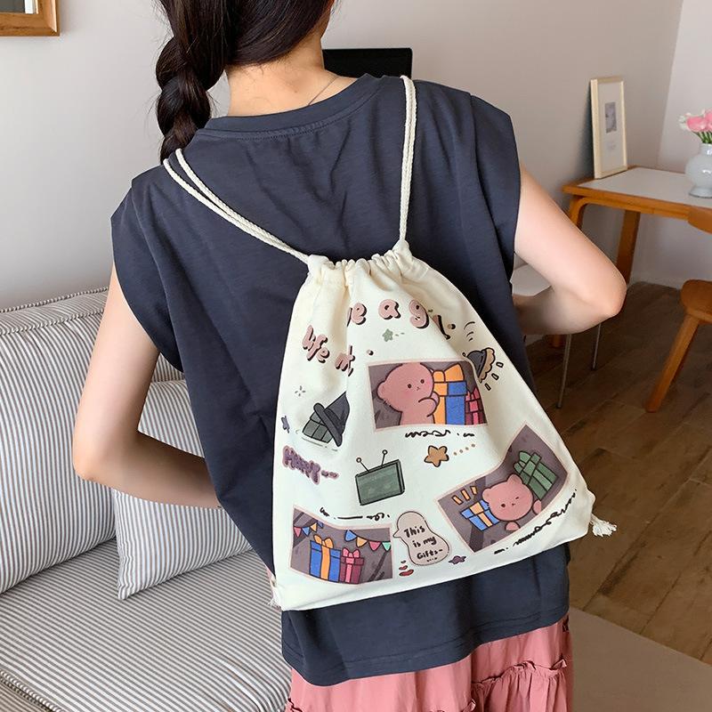 Backpack, Cute Animal Print Bag, Women's Backpack, Canvas Bag, Student Bag, Work Bag