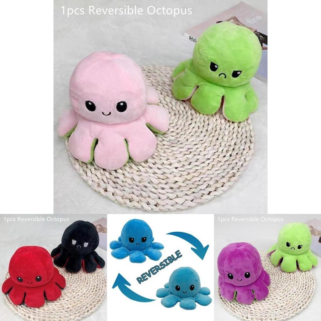 Adorable Double-sided Flip Reversible Octopus Plush Toy For Kids Soft And Cuddly Marine Life Stuffed Animal