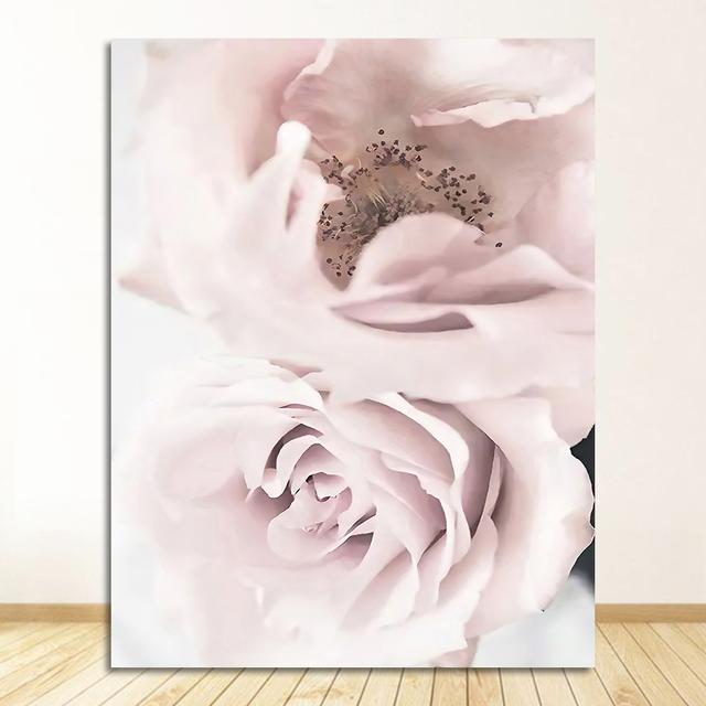 Plant Canvas Painting Botanical Floral Nordic Poster Print Wall Art Picture Modern Home Room Decor Scandinavian Pink Rose Flower