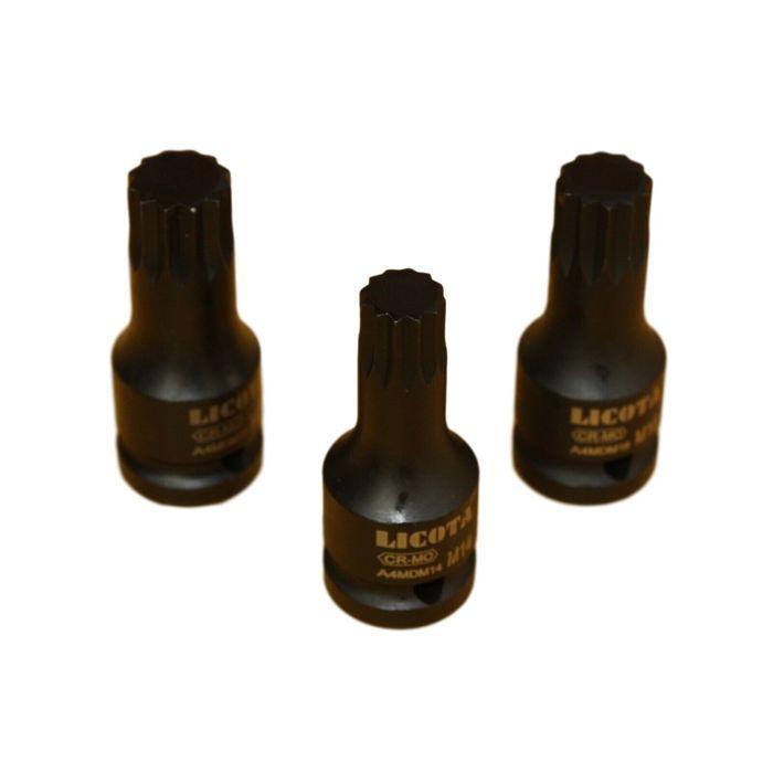 Spline Impact Socket Set 3/8" Cr-Mo M4-M16