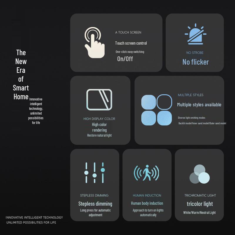 Oval LED Smart Vanity Mirror with Touch Screen