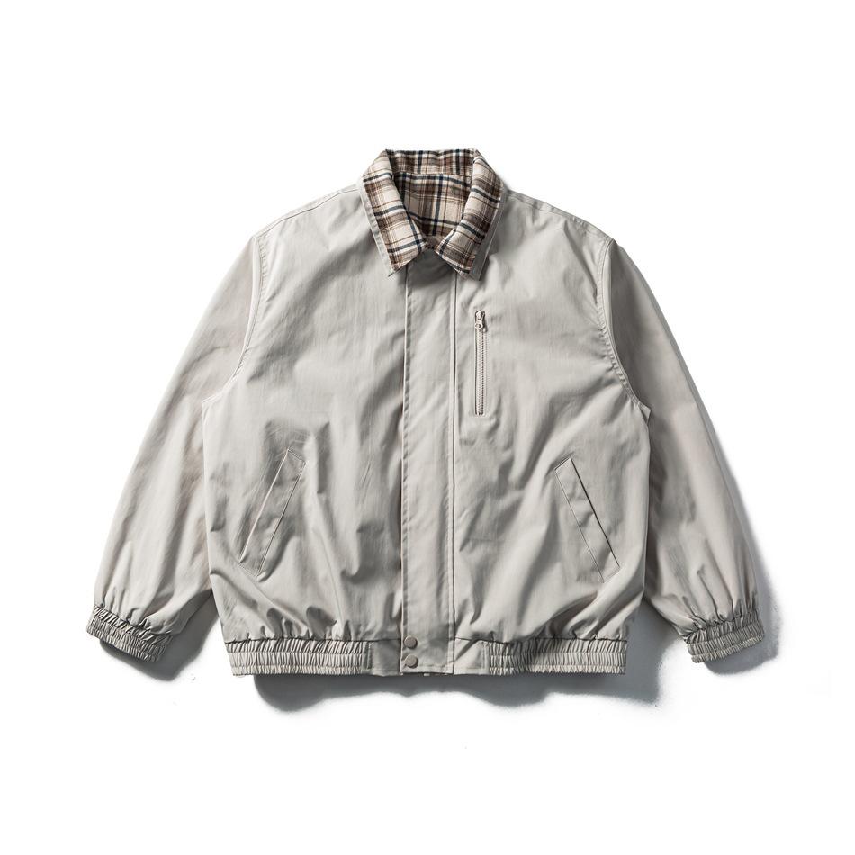 

BUILTTOLAST Trendy Retro Faux Two-Piece Men s Lapel Workwear Jacket JK13 L світло-бежевого кольору