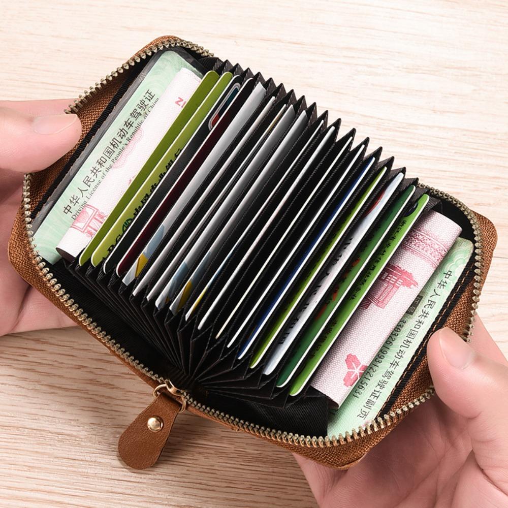 Card Bag Men's Anti-degaussing Theft Certificate Card Bag Small Multi-card Organ Card Clip Large Capacity Women's Bank Card Holder