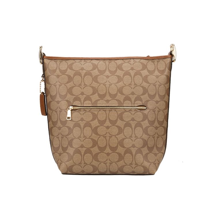 Coach 23 New Fashion Zipper Closure Leather Shoulder Bag Women shoulder bag Khaki Multicolor C2819-IMS5U