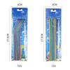 6pcs Metal Reusable 304 Stainless Steel Straws Straight Bent Drinking Straw With Case Cleaning Brush Set Party Bar accessory