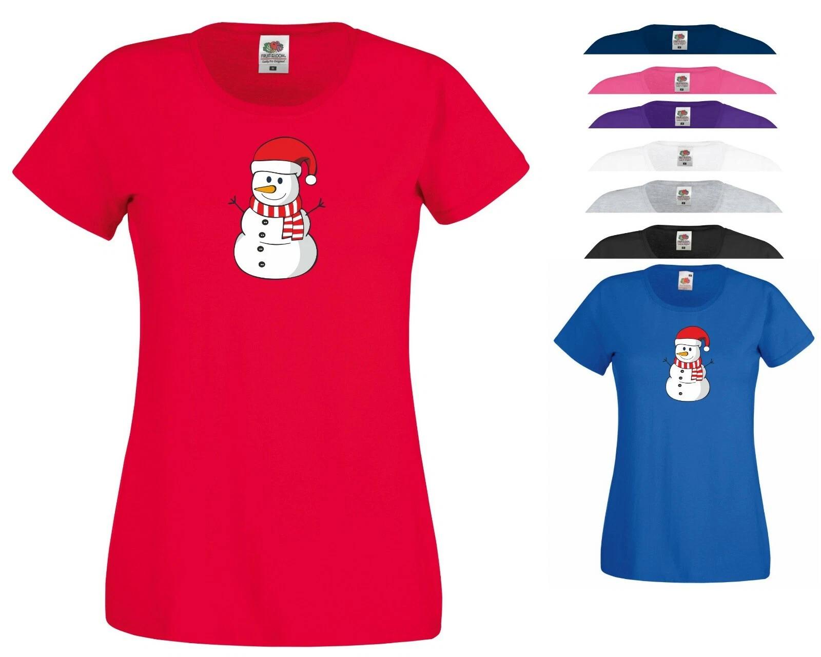 Santa Snowman T Shirt Santa Claus Funny Joke Christmas Xmas Gift Women Tee Top 2XL