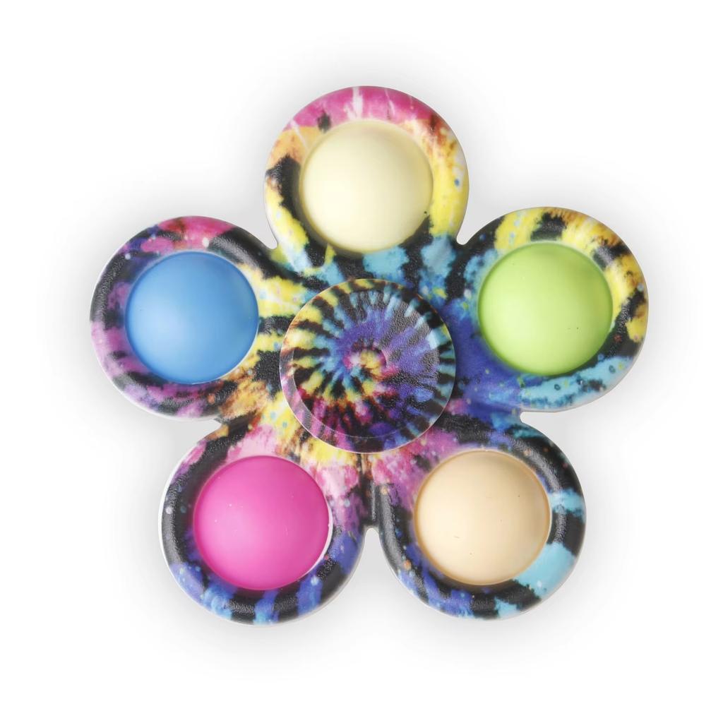 Non-Toxic Fidget Spinner Sensory Pops Finger Toys Tie Dye Simple Push Bubble Hand Spinner For Adhd Autism Anxiety Stress Relief Gifs