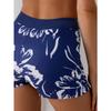 Vintage Navy Floral Print Bikini Set 2026 Women Push Up Bra High Waist Swimsuit Summer Bathing Suit Holiday Two Piece Swimwear