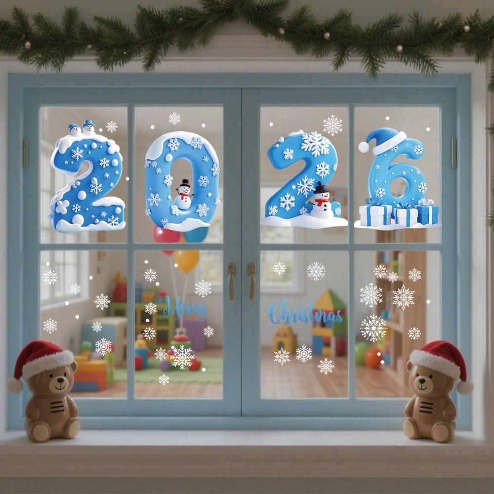 Statická přilnavá vánoční skleněná nálepka Skleněná nálepka Statické nálepky Vánoční okenní nálepky Okenní dekorace