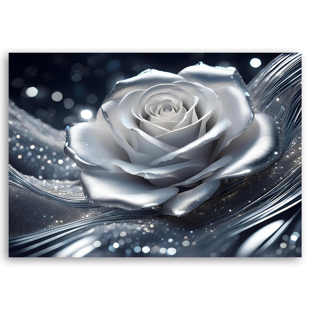 Canvas Print, Silver Rose Petal