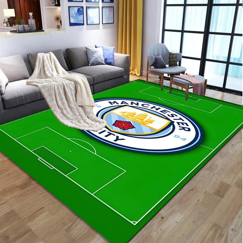 Manchester City FC Pattern Rug, Indoor/Outdoor Mat, for Picnic, Gameroom, Bedroom, Office, Living Room, Home Decor Carpet, Birthday Gift