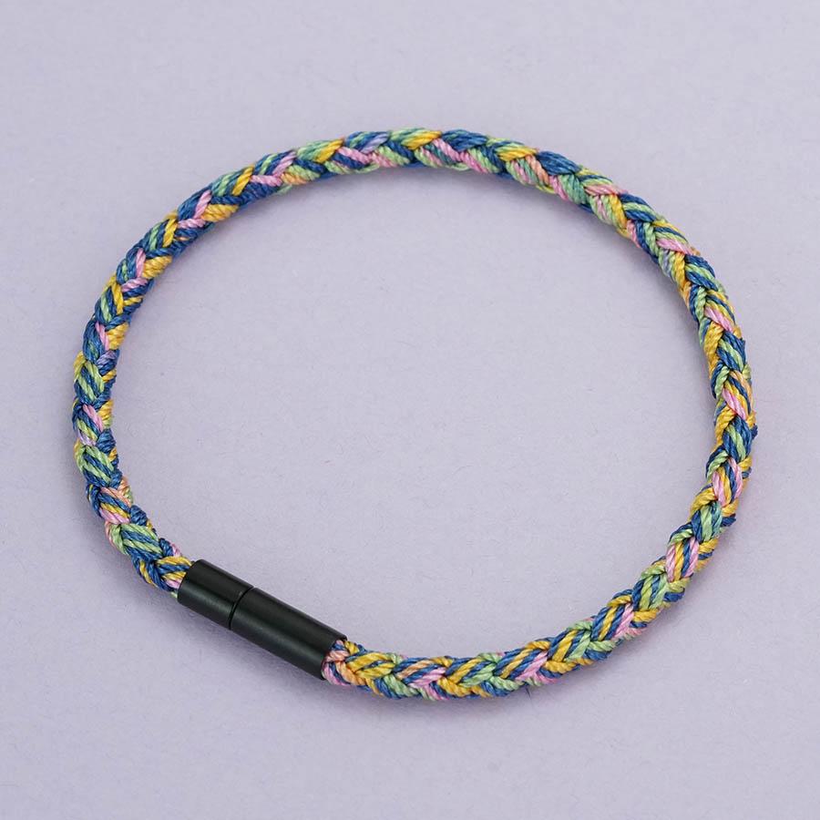 Braided Longlin Rope Bracelet Unisex Colorful Handcrafted Black Clasp Simple Wristband Good Luck Ethnic Cord Daily Joias