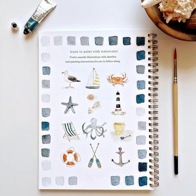 12 Farben Aquarell-Arbeitsbuch Anfängerfreundliches Aquarellfarben-Set mit Pinsel Kunsthandwerk Malzubehör für Erwachsene Jugendliche
