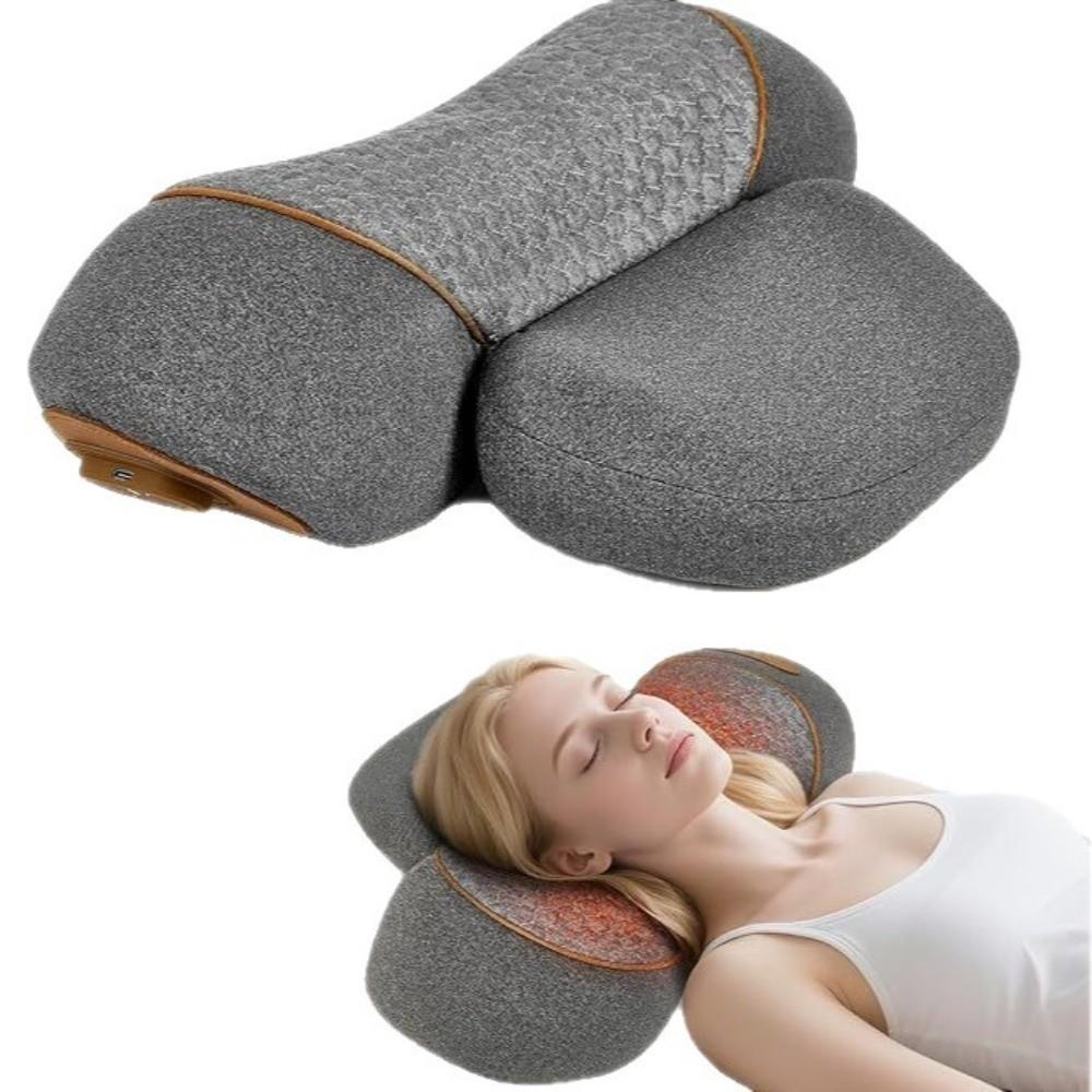 Vibration Massage Neck Massager Pillow Hot Compress Neck Stretch Pillow Office Use