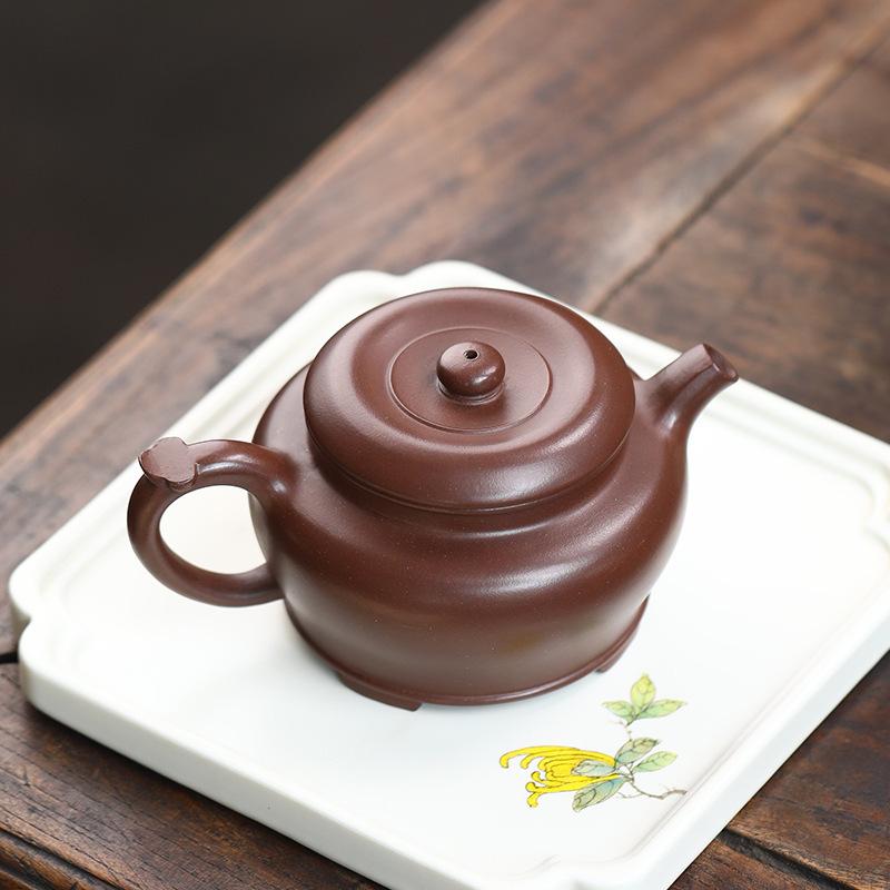 

210ml Aesthetic Yixing Purple Clay Teapots Handmade Ruyi Pot Raw Ore Purple Mud Kettle Chinese Zisha Tea Set Tableware Craft