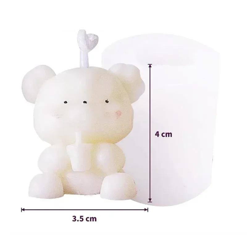 Cute 3D Bear Silicone Mold Creative Multiple Bears DIY Chocolate Candy Molds Kitchen Baking Cake Decor Candle Soap Mould