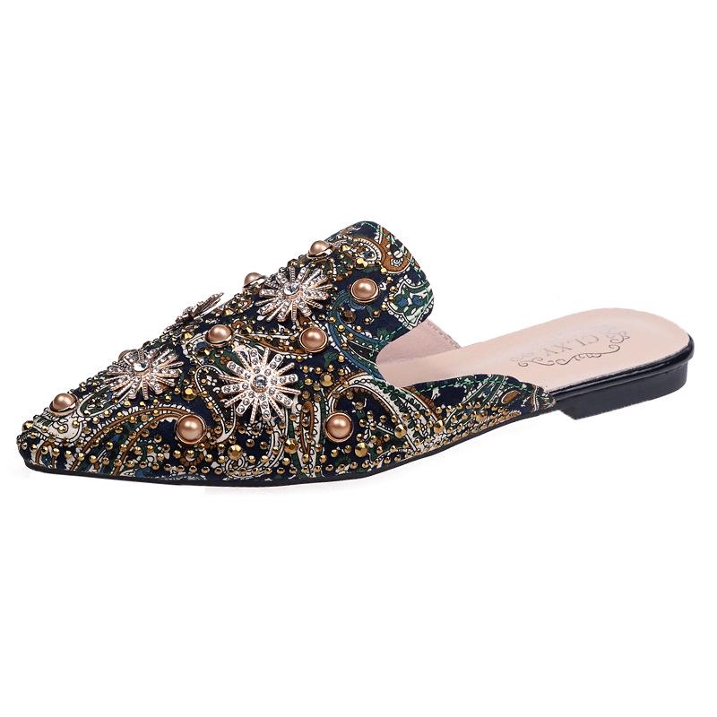Akexiya 2026 Woman Flip Flops Luxury Women Mules Ladies Summer Slippers New Low Heels Flat Casual Shoes Pointed Women Shoes