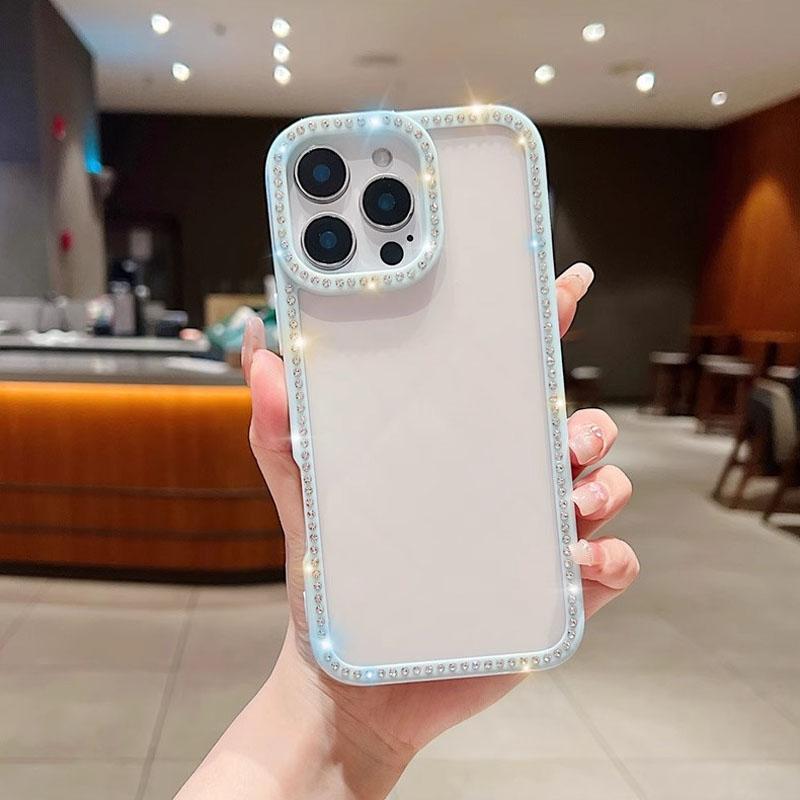 Diamond Transparent Phone Cases for IPhone 17 16 15 14 13 12 11 Pro Max Rhinestone Back Cover