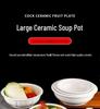 Large Pure White Ceramic Soup Bowl for Home or Restaurant.