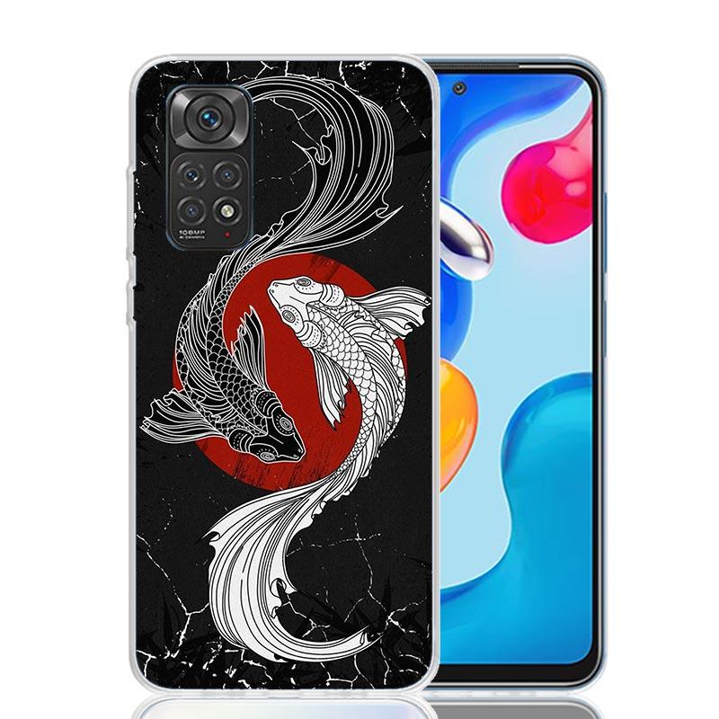 Japan Koi Fish Yin Yang Art Phone Case For Xiaomi Redmi Note 14 13 14S 12S 12 11S 11T 11E Pro Plus 10S 10 9S 9 Art Customized Co